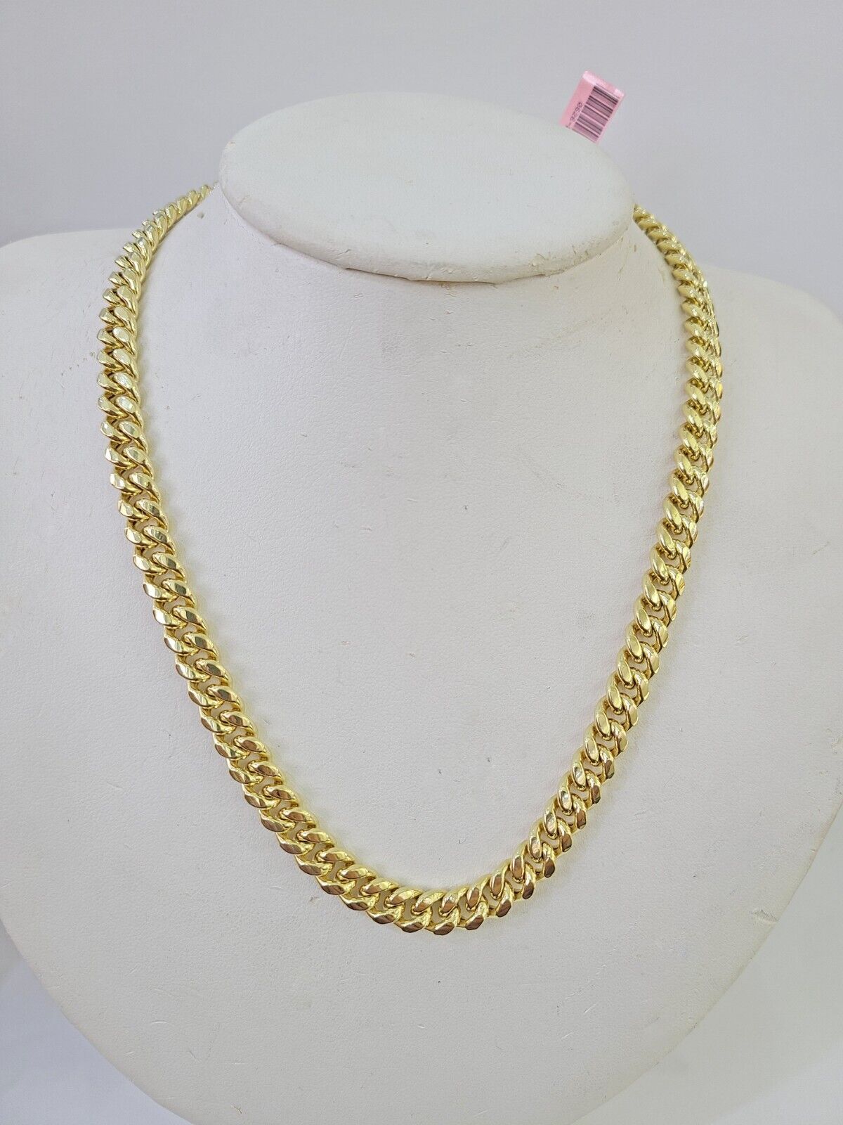 Real 14K Miami Cuban Link Chain Necklace Yellow Gold 24 inch 7mm Mens 14KT - GoldenlinQ